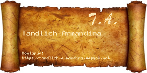 Tandlich Armandina névjegykártya